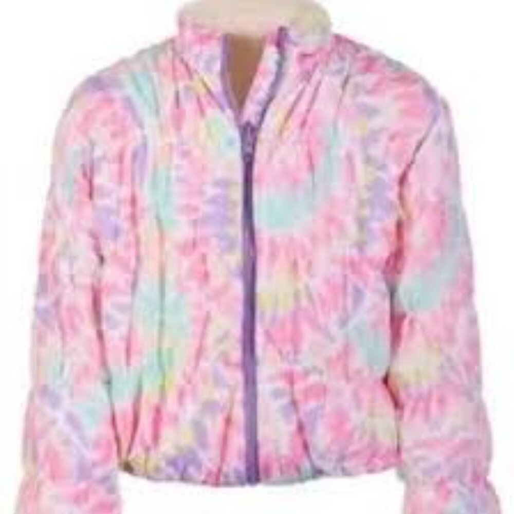 Ideology Girls Youth Rose Shadow Sherpa Lining Full Zip BOMBER Jacket